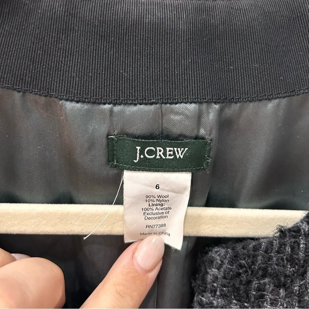 J.Crew Tweed Wool Blend boucle jacket  Blazer Dark Gray Size 6